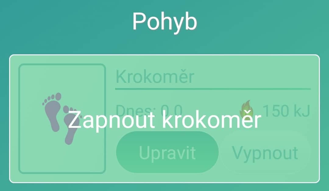 krokoměr v aplikaci